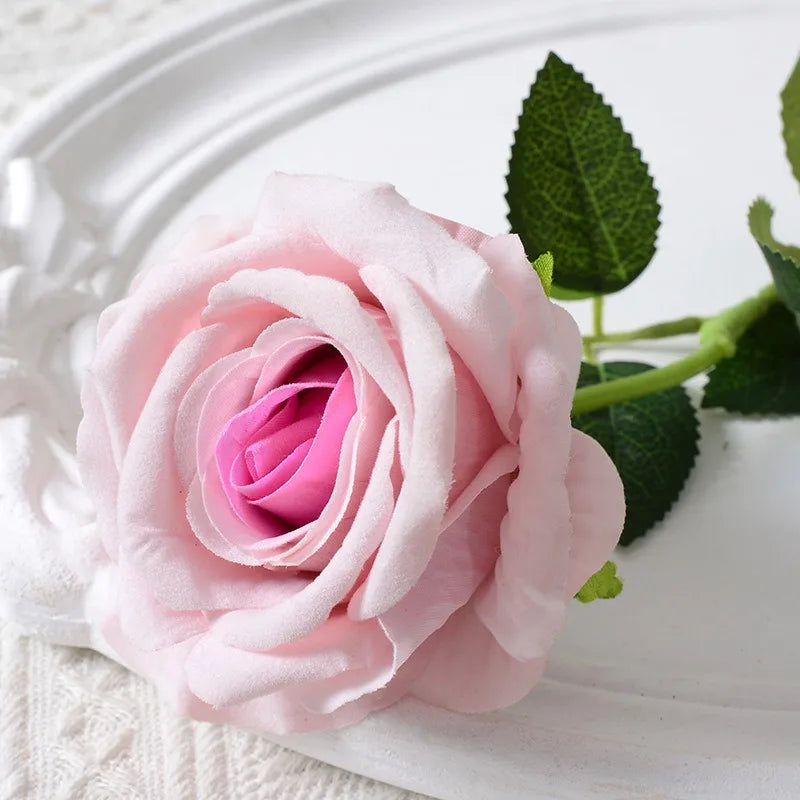 Lisslune | 20 pieces Realistic Velvet Silk Rose Bouquet