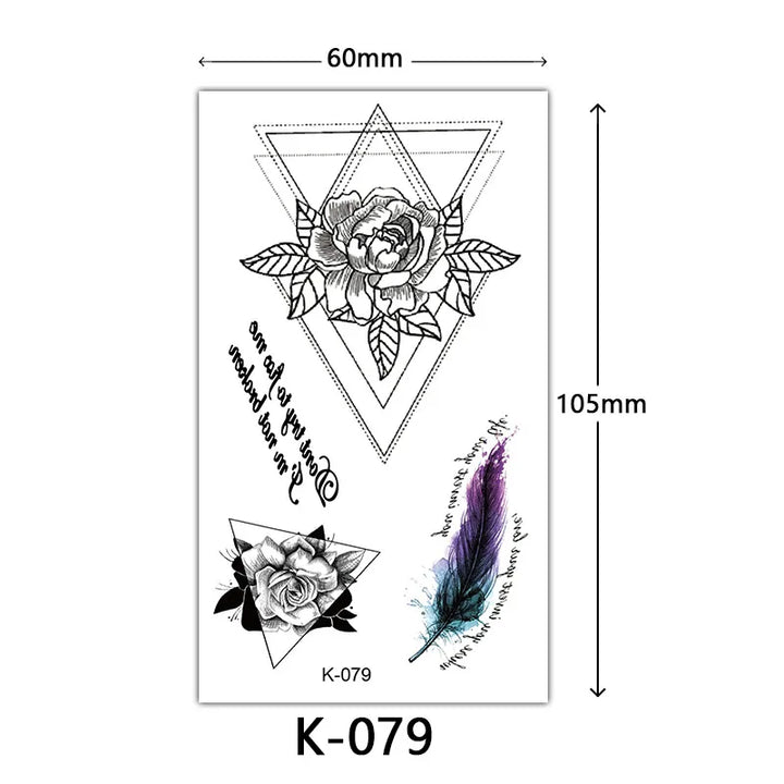 Rynx | New Temporary Tattoo Stickers Sexy Totem Butterfly Dreamcatcher Transfer Flash Tattoo Women Neck Hand Body Art Artificial Tattoos Men