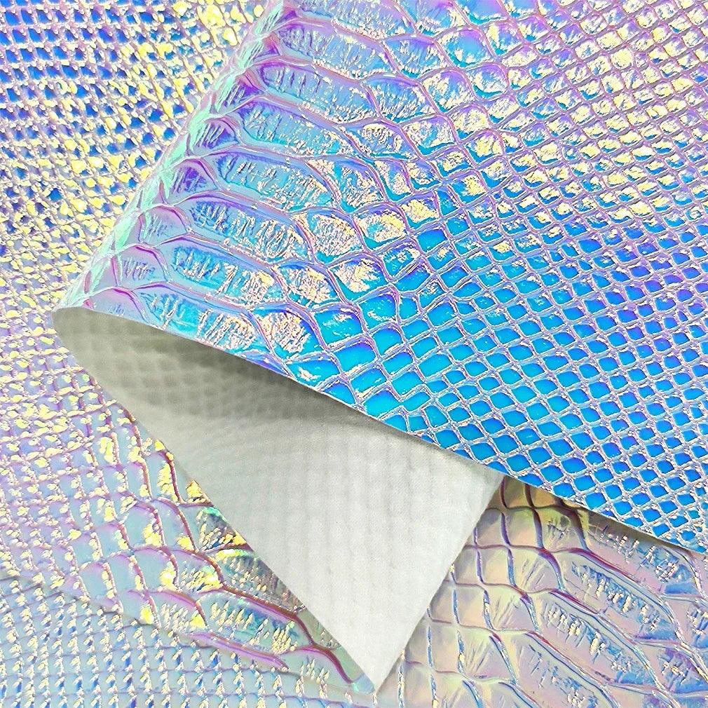 Lisslune | Holographic Crocodile Skin Texture Synthetic Leather Craft Sheet