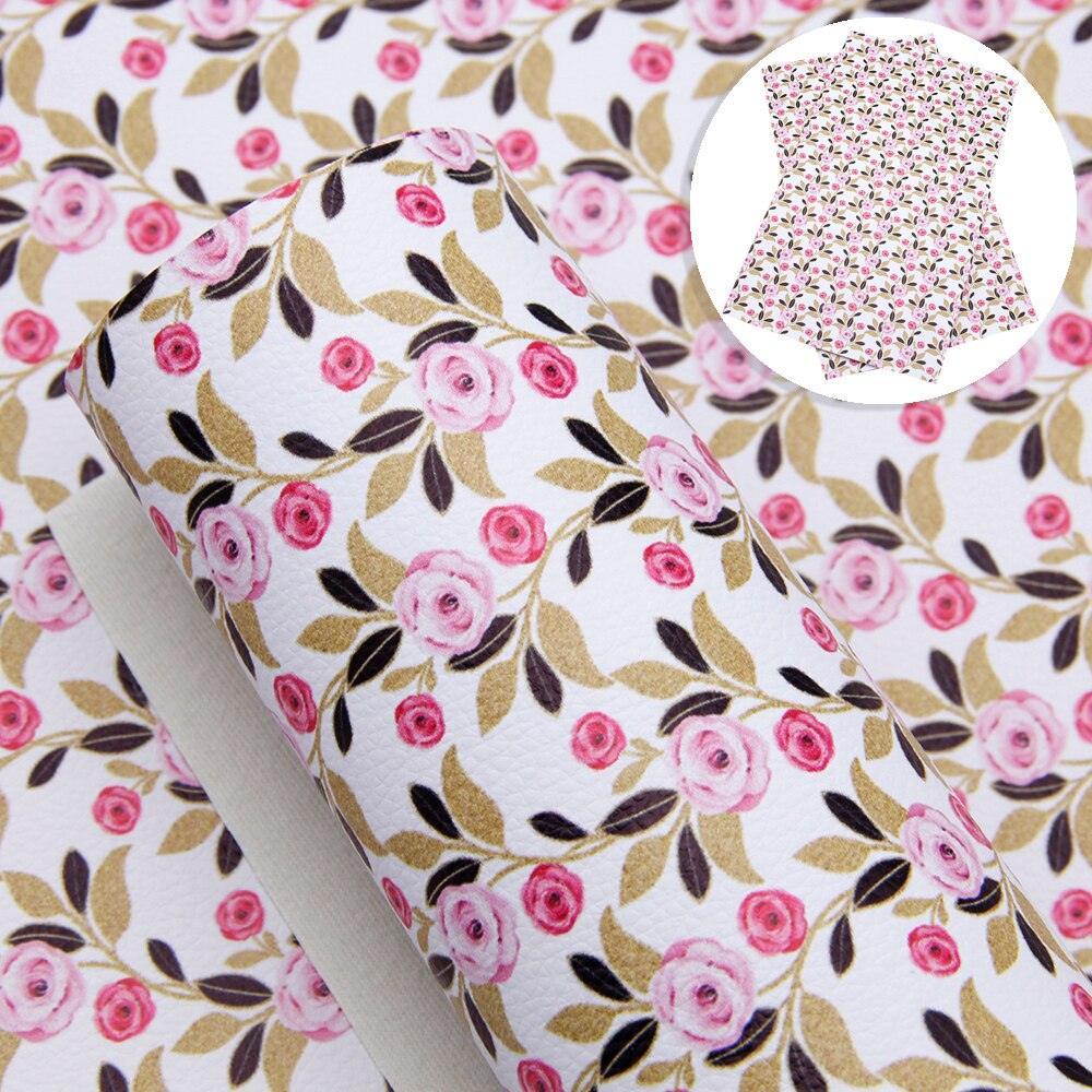 Lisslune | Floral Lychee Blossom Synthetic Leather Crafts Sheet - 20x33cm