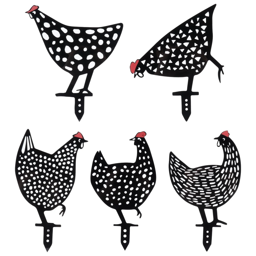 Rynx | 5Pcs Standing Outdoor Decoration Chick Decoration Lovely Chick Silhouette Acrylic Chicken Garden Art Silhouette Stakes