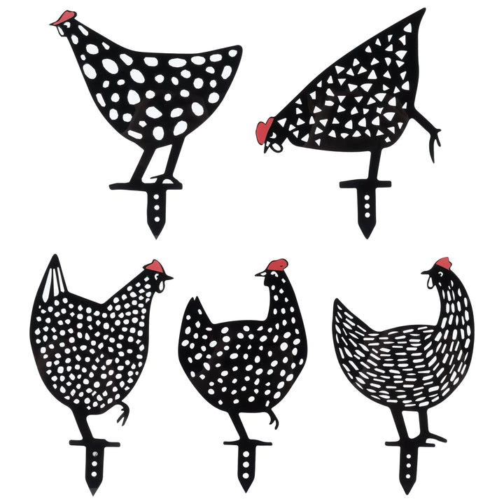 Rynx | 5Pcs Standing Outdoor Decoration Chick Decoration Lovely Chick Silhouette Acrylic Chicken Garden Art Silhouette Stakes