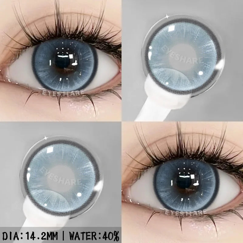 Rynx | 1 Pair New Color Contact Lenses for Eyes Purple Lenses Gray Pupil Lens Brown Eye Lens Annual Cosmetic Blue Eye Contacts