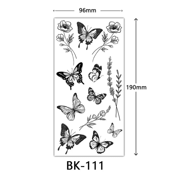 Rynx | 1PCS Sketch Flower Tattoo Sticker Black Datura Arm Legs Tattoo Temporary Waterproof Durable Sexy Tattoo Stickers For Women Body