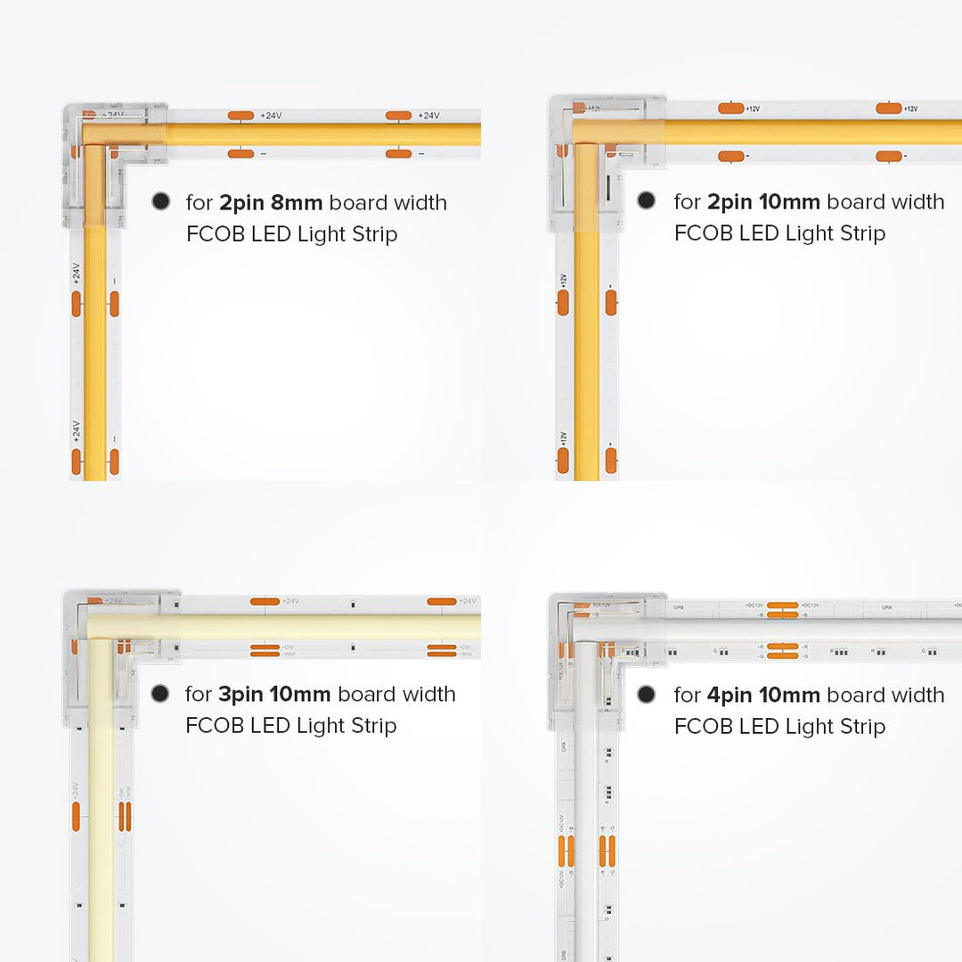 Lisslune | L Shaped Transparent LED Strip Connector