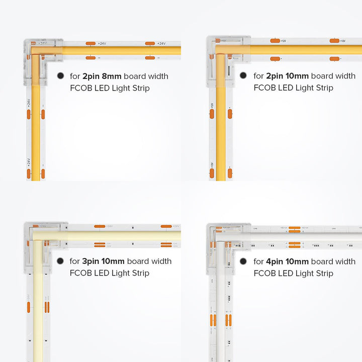 Lisslune | L Shaped Transparent LED Strip Connector