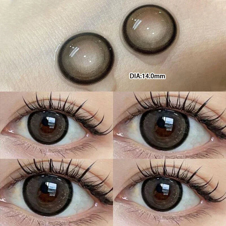 Lisslune | 1 Pair Natural Contact Lenses for Eyes High Quality Annually with Diopters Myopia Eye Beauty Pupil Cosmetics