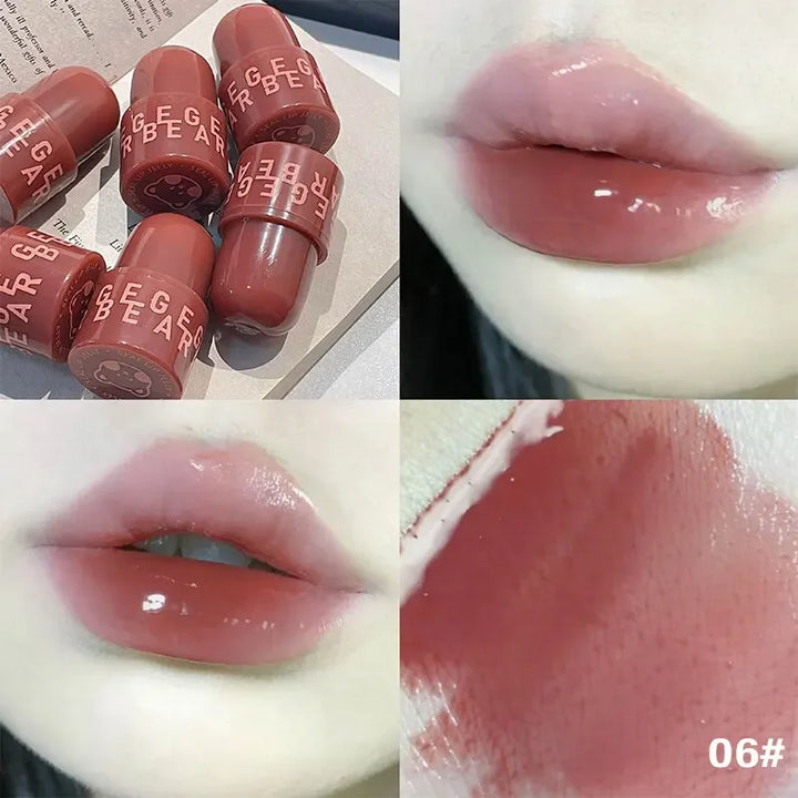 Rynx | Bear Seal Mirror Clear Lipstick Lip Gloss Waterproof Moisturizing Long-lasting No Fading Lip Lacquer Makeup for Women Korean Cosmetics