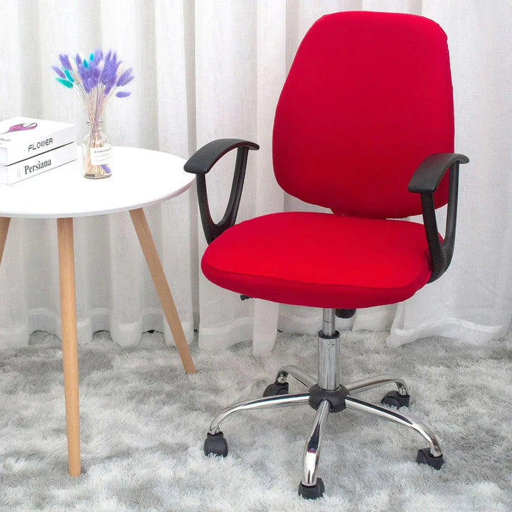 Lisslune | 2-piece Split Office Rose Chair Covers