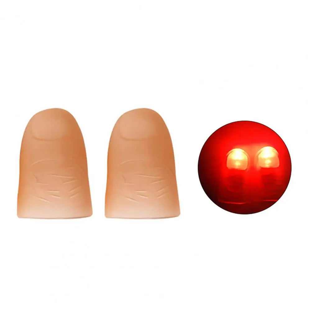 Rynx | 2Pcs Thumb Finger Light Magic Thumb Light Toy for Adults Magic Trick Props Led Blinking Finger Halloween Party Kids Toy