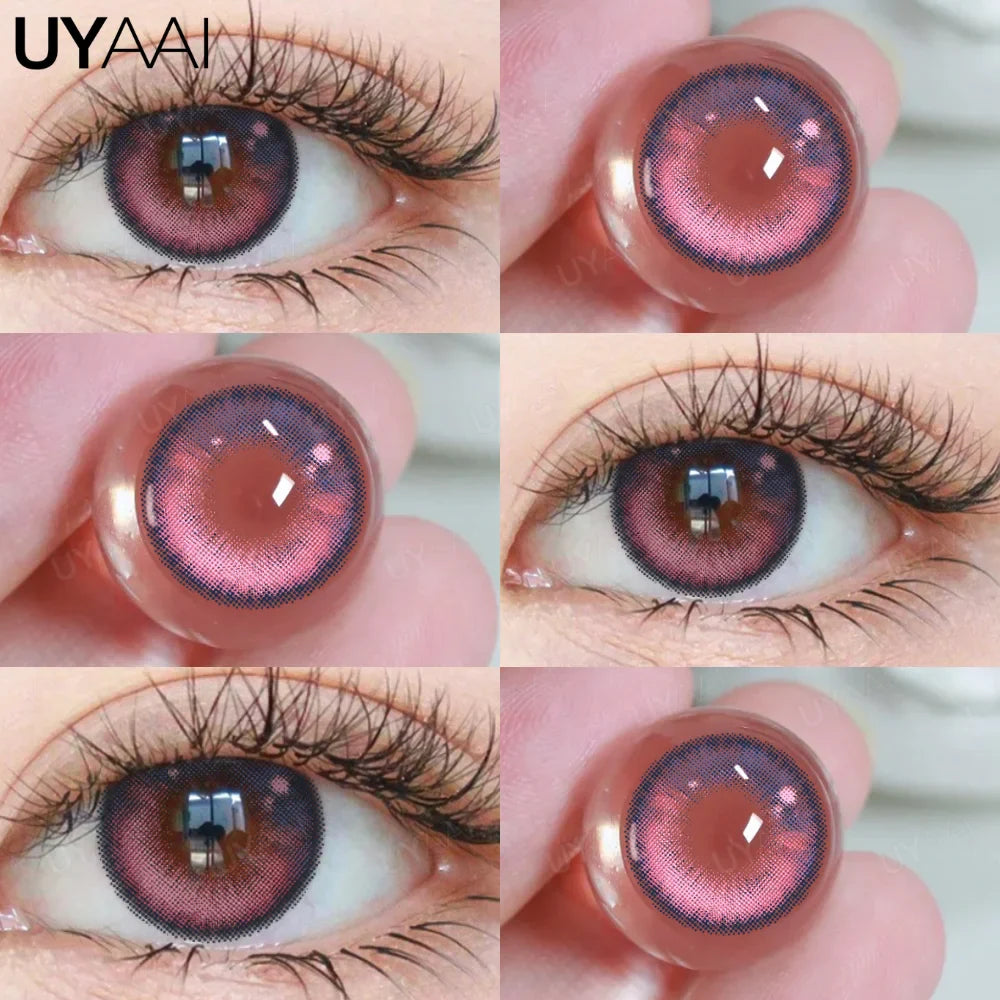 Rynx | 1 Pair Anime Pink Lenses for Eyes Cosplay Lenses for Halloween Nezuko Colorcon y2k Eye Contacts