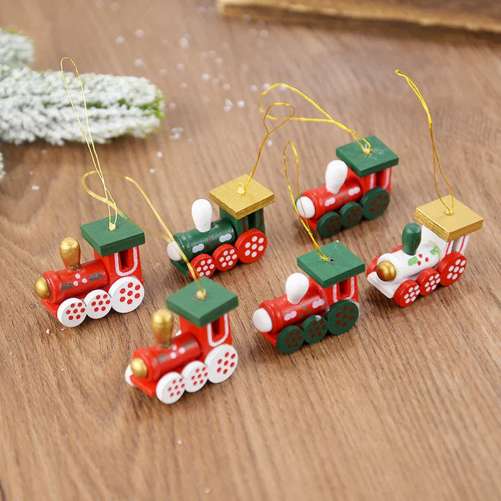 Rynx Wooden Pull Tags Christmas Tree Mini Hanging Doll Ornaments Decoration for Home 2024 Navidad Noel Xmas New Year 2025 Gifts