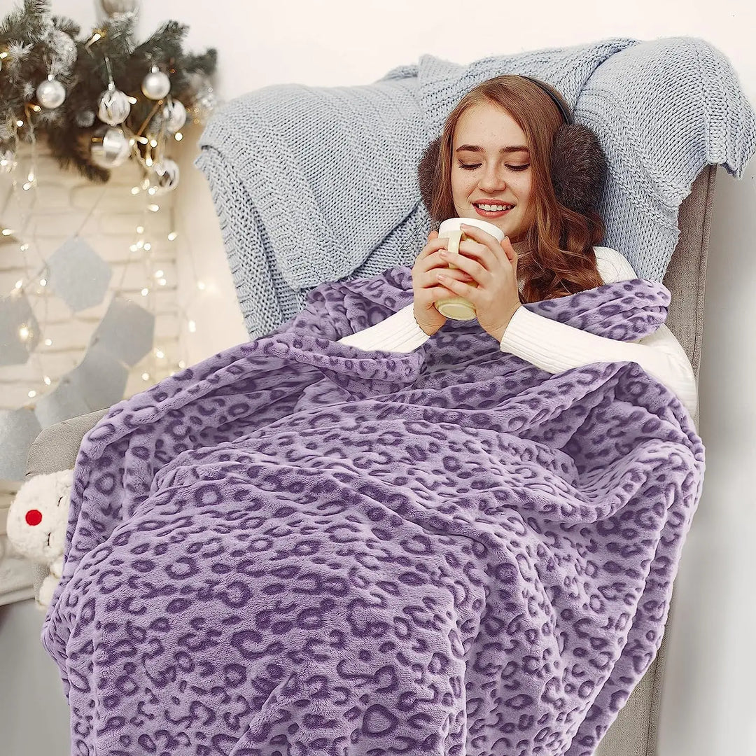 Lisslune | Leopard pattern fleece blanket