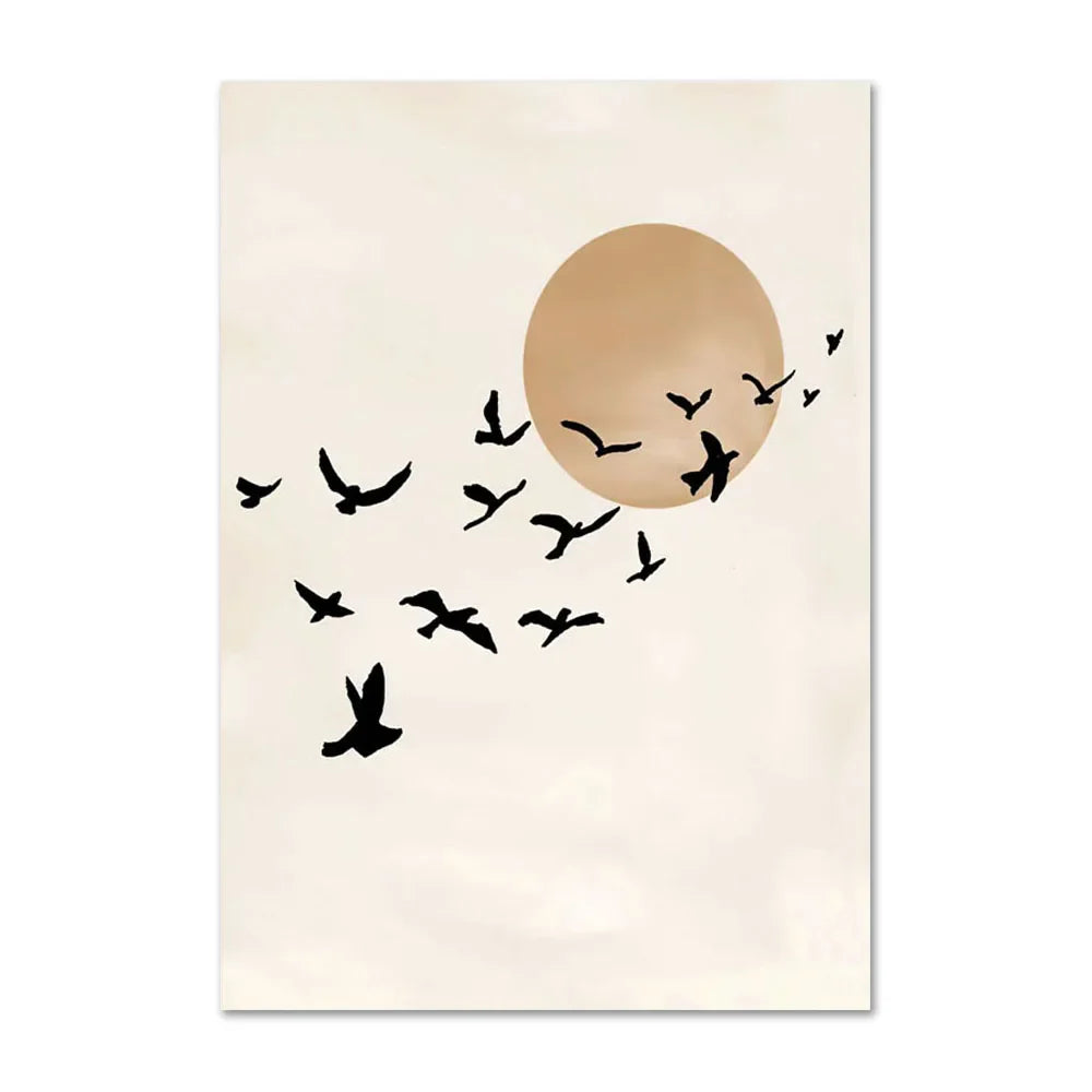 Lisslune | Vase & Bird Canvas Poster
