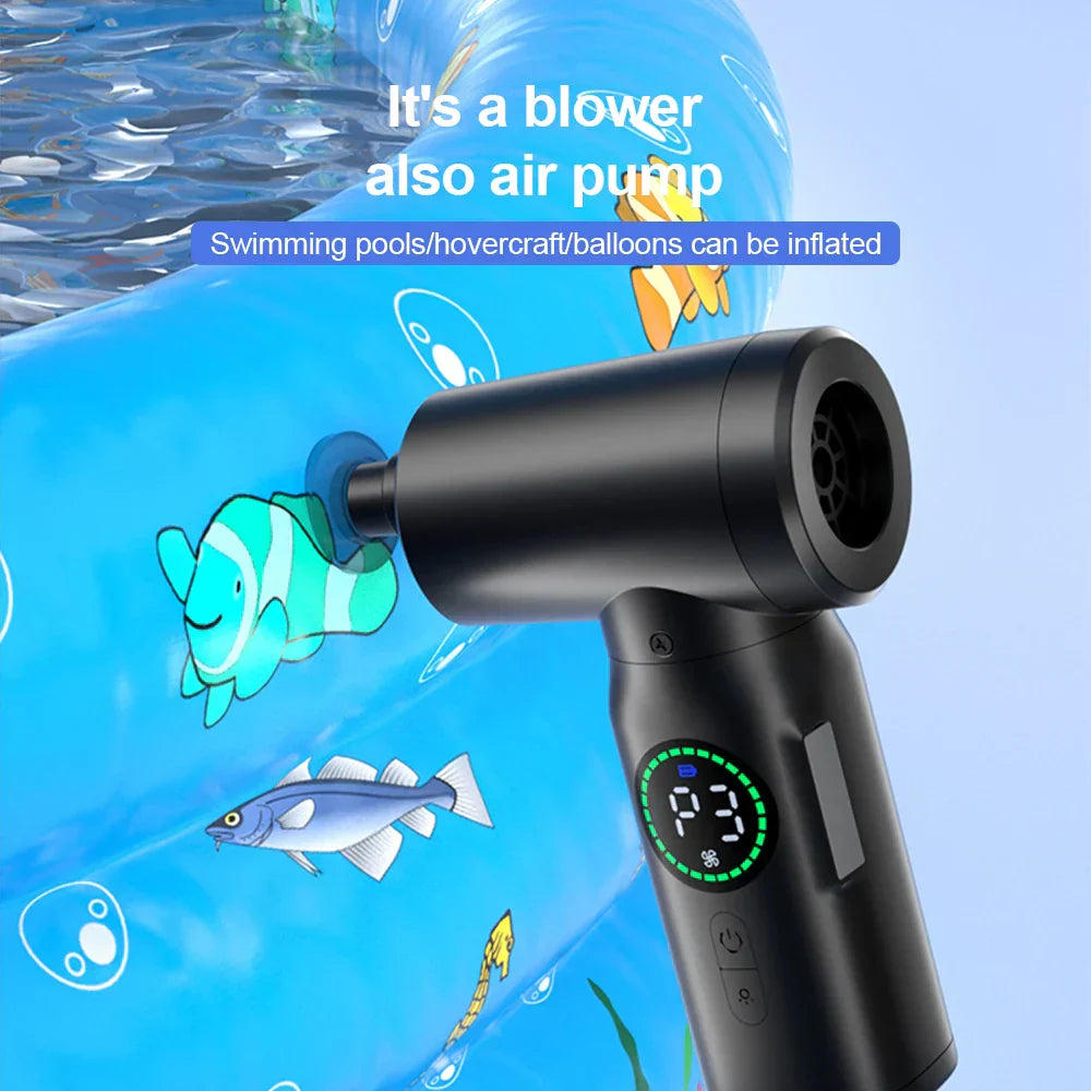 Lisslune | 2-in-1 Portable Vacuum Cleaner and Blower with Compressed Air and LED Light (7500mAh)