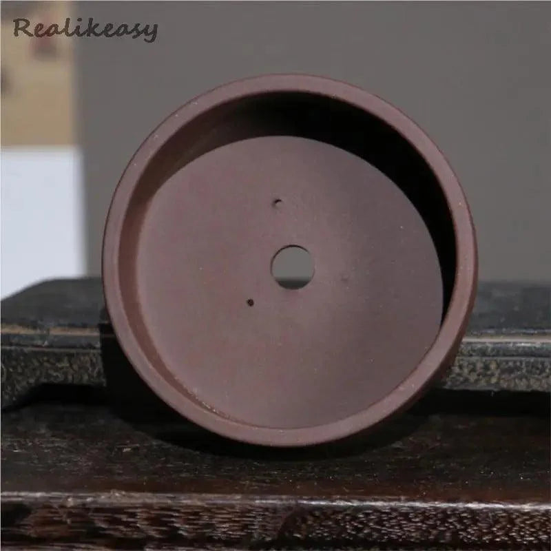 Lisslune | Handmade Yixing purple clay succulent pot - Chic three-legged bonsai pot for elegant indoor spaces