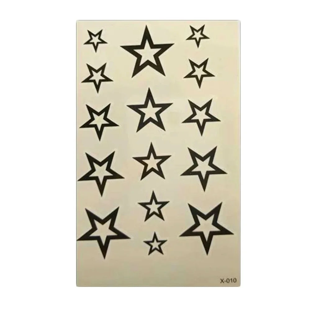 Rynx | Hollow Star Waterproof Temporary Tattoo Stickers Black Star Design Body Art Artificial Tattoo Wrist Ankle Artificial Tattoo Body Art Tools