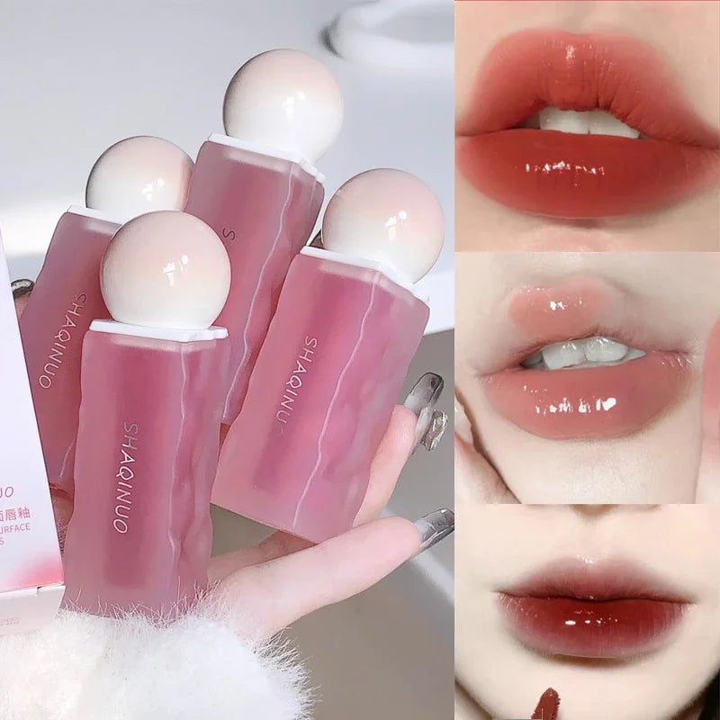 Rynx | Liquid Lipstick Non-sticky Cup Red Lip Color Iced Tea Lipstick Mirror Water Women Cosmetics Lip Lacquer Mist Lipstick Female Makeup