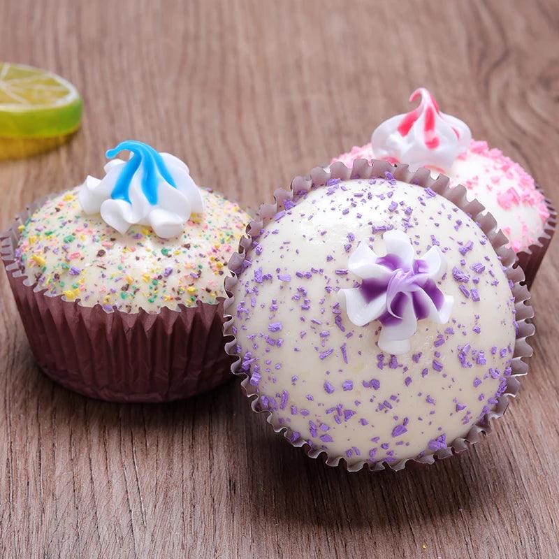 Lisslune | Set of 6 Realistic Decorative Artificial Cupcake Props for Display