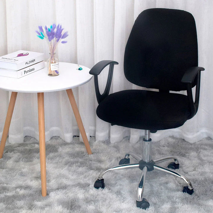 Lisslune | 2-piece Split Office Rose Chair Covers