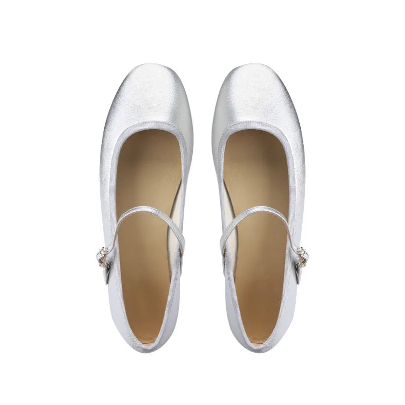 Rynx | Sneakers French Flat Women's Shoes Autumn Flat-Cut Mary Jane Shoes Single-Line Leather Shoes Ballet Singles Women
