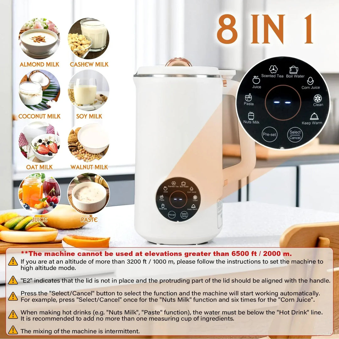 Lisslune | NutriBlend 8-in-1 Plant-Based Milk Maker (1000ml) – Almond, Oat, Soy & More