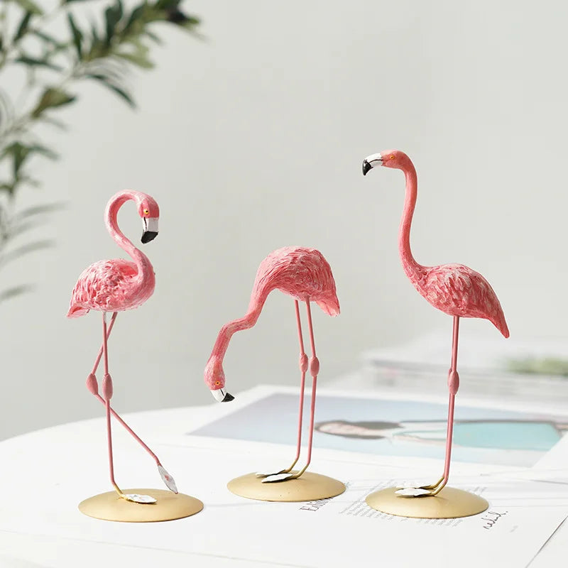 Lisslune | Nordic Flamingo Figurine Figure Statue Sculpture Living Room Office Wedding Party Ornaments Home Decor Decoration Accessories