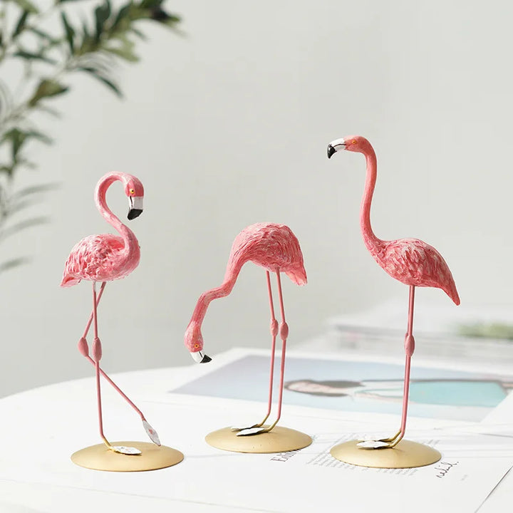 Lisslune | Nordic Flamingo Figurine Figure Statue Sculpture Living Room Office Wedding Party Ornaments Home Decor Decoration Accessories