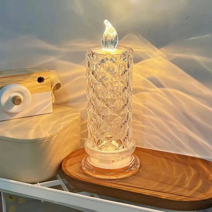 Lisslune | Projection rose pattern simulated flameless tealights
