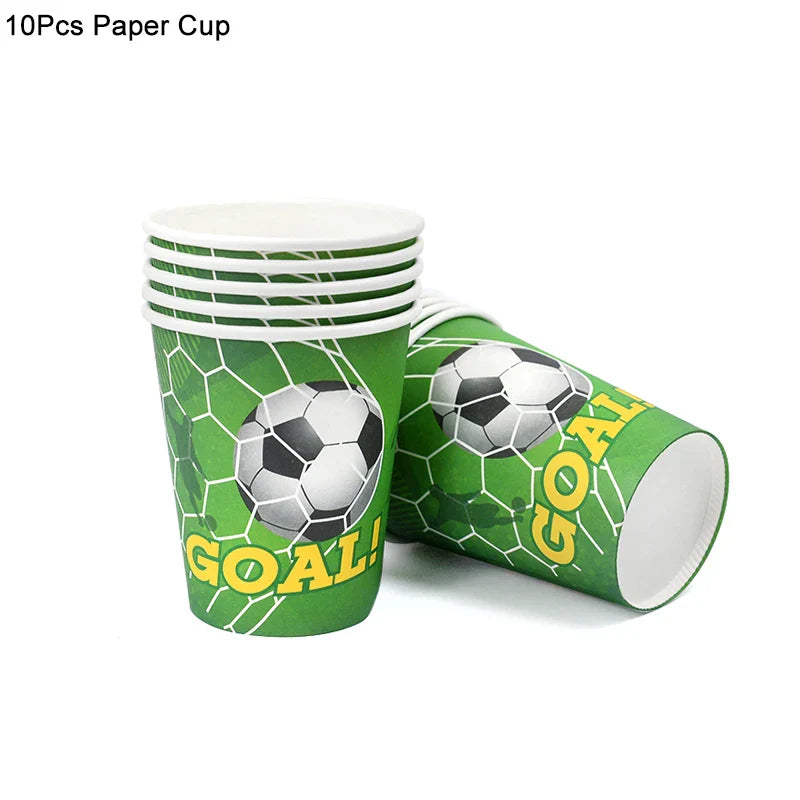 Rynx Football Party Disposable Tableware Paper Plates Cups Napkins Tablecloth Kids Boys Football Birthday Party Decor Supplies