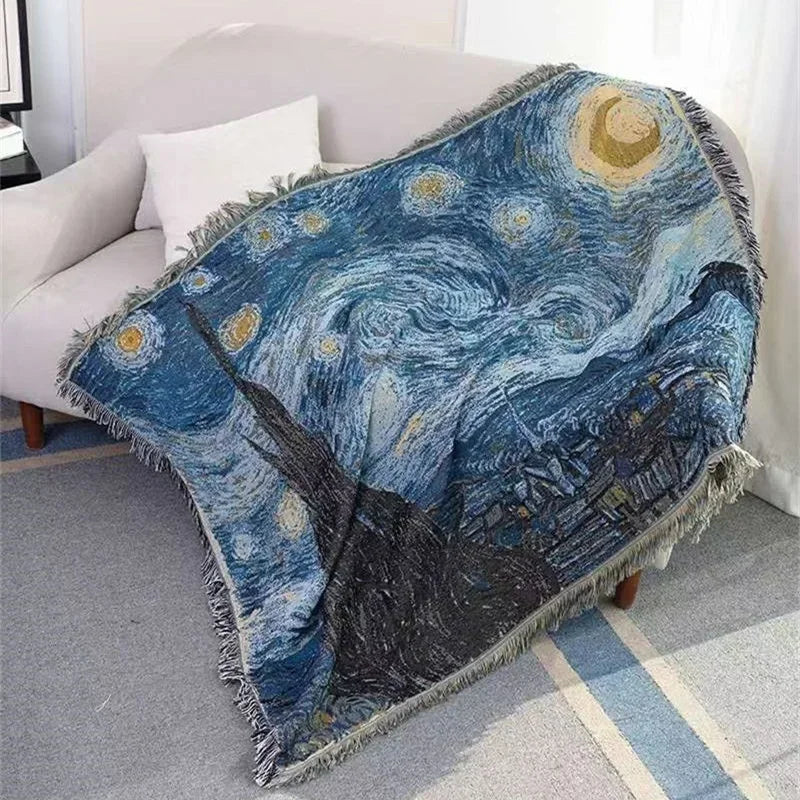 Lisslune | Gogh-inspired Starry Night Art Blanket