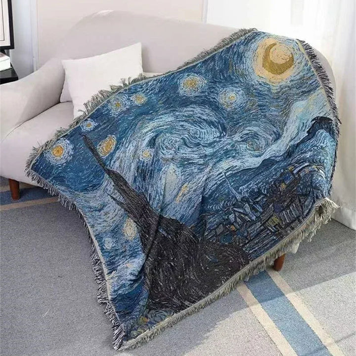 Lisslune | Gogh-inspired Starry Night Art Blanket