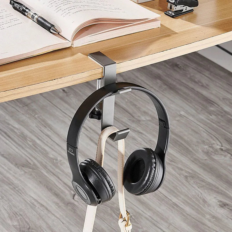 Rynx 1PC Adjustable Desk Edge Hook Gaming Headset Desk Holder Backpack Storage Hanging Hook Mount Drill-Free Home Office Organizer