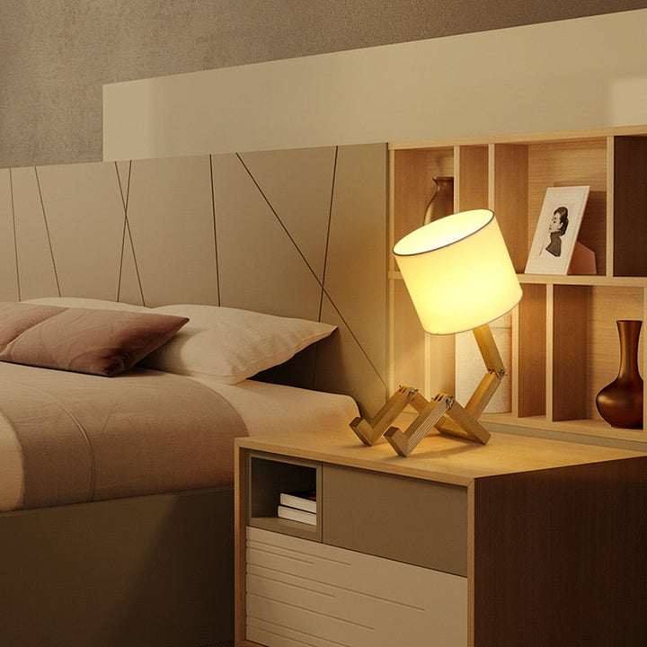 Lisslune | Thinker Wooden Robot Modern Night Lamp