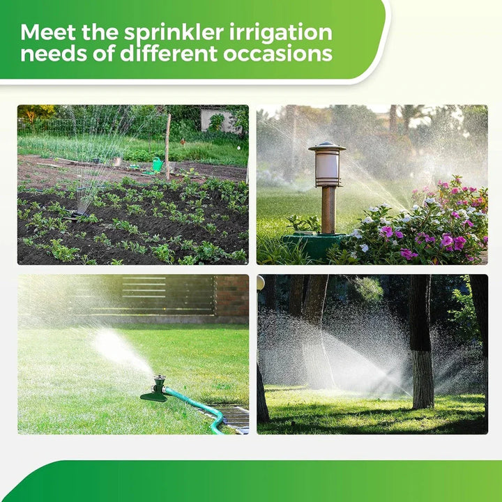 Lisslune | 360-Degree Automatic Rotating Metal Lawn Sprinkler – Effective Garden Watering Spray Head