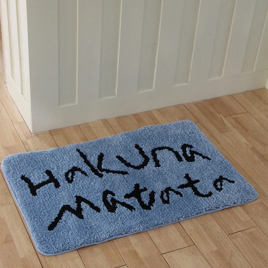 Rynx | Tufting African Proverb Bathroom Mat Living Room Rug Soft Bath Mat Bedroom Rug Door Floor Non-Slip Mat Aesthetic Home Decor