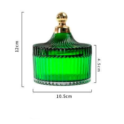 Lisslune | Amber Radiance Crystal Glass Storage Jar with Lid for Jewelry and Event Decor
