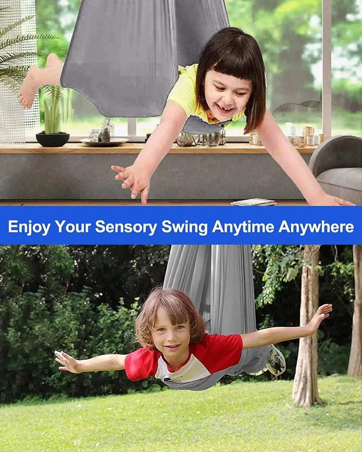 Lisslune | Versatile Nylon Swing Hammock for Sensory Therapy and Relaxation with Yoga Straps