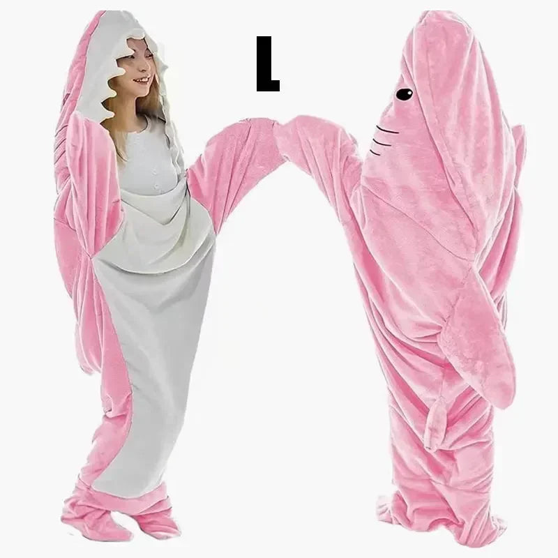 Lisslune | Snuggly Shark Cozy Hooded Onesie Blanket
