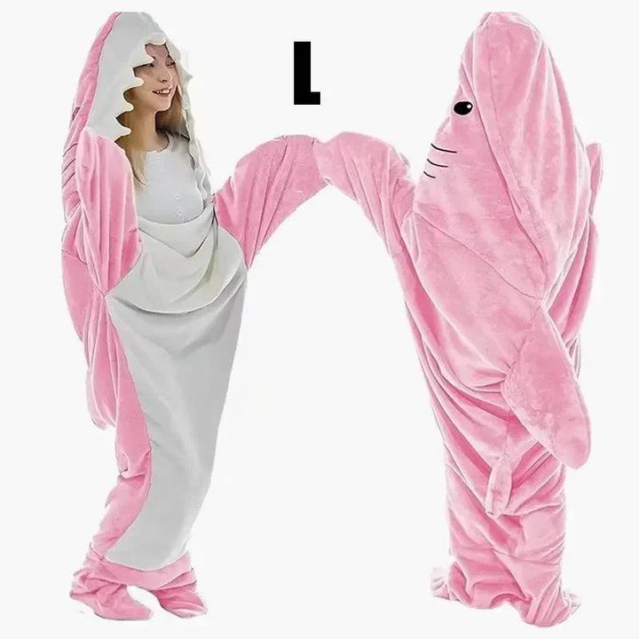 Lisslune | Snuggly Shark Cozy Hooded Onesie Blanket