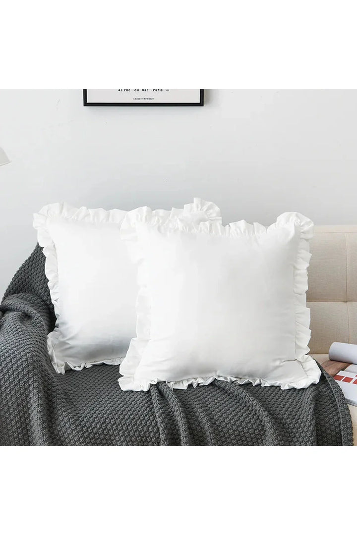 Lisslune | solid ruffle cushion cover
