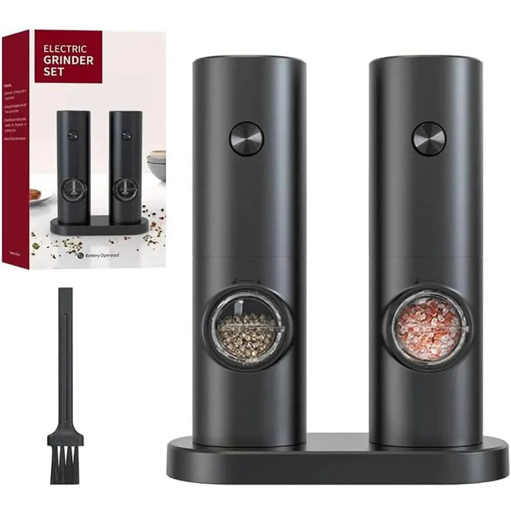 Lisslune | Eco-Friendly Automatic Electric Salt and Pepper Mill Set - Rechargeable Battery Operated Mills