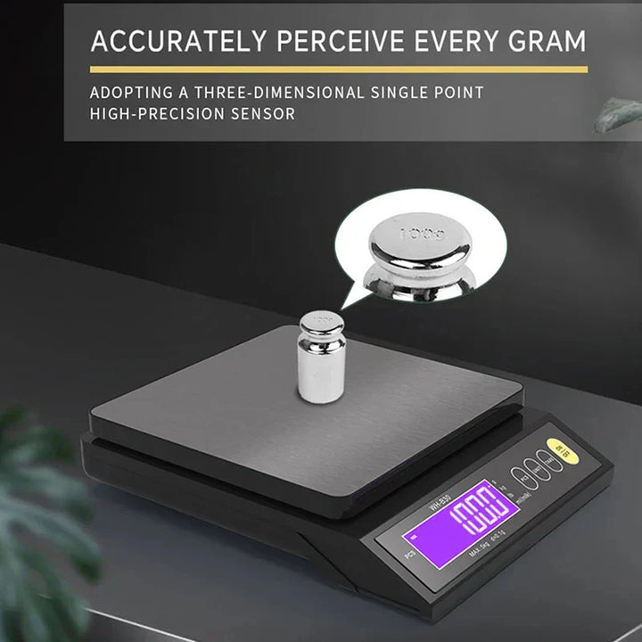 Lisslune | 5 kg/0.1 g and 10 kg/1 g digital electronic kitchen scale, LCD display, fully waterproof stainless steel weighing tool for baking