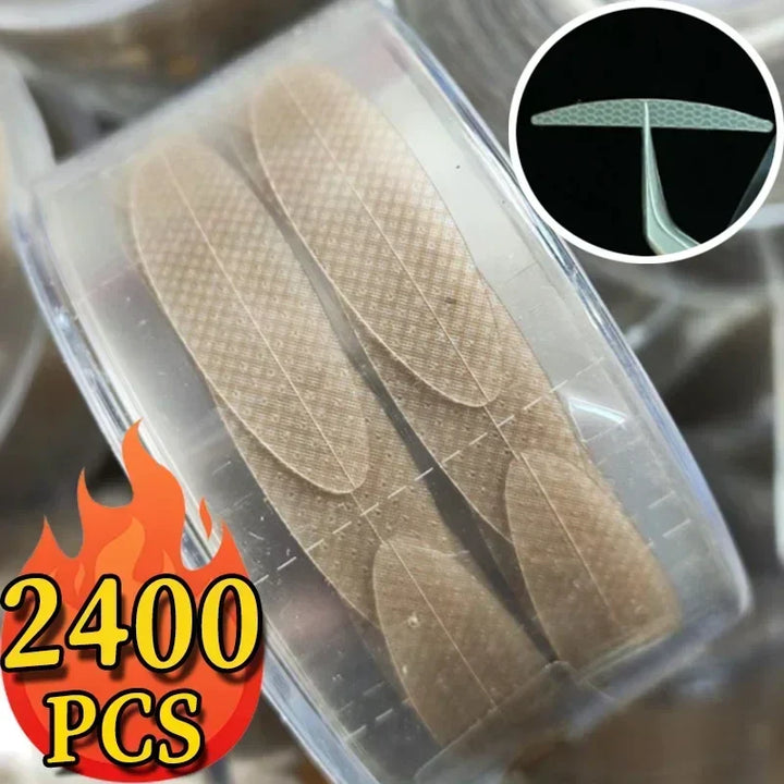 Rynx | Invisible double eyelid stickers 2400 pieces premium eye lifting strips Self-adhesive double eyelid tapes Clear beige eye tapes Makeup tool