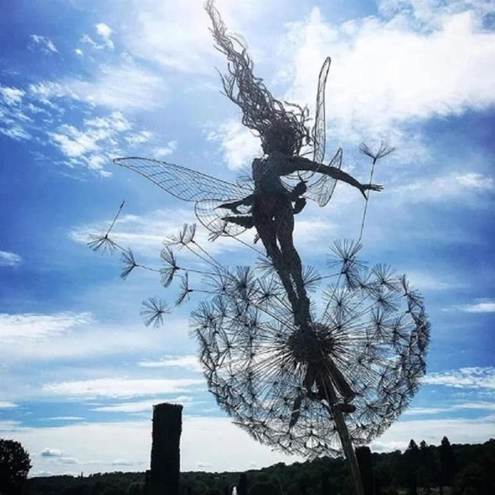 Lisslune | Metal Fairy Garden Sculpture Outdoor Lawn Decor