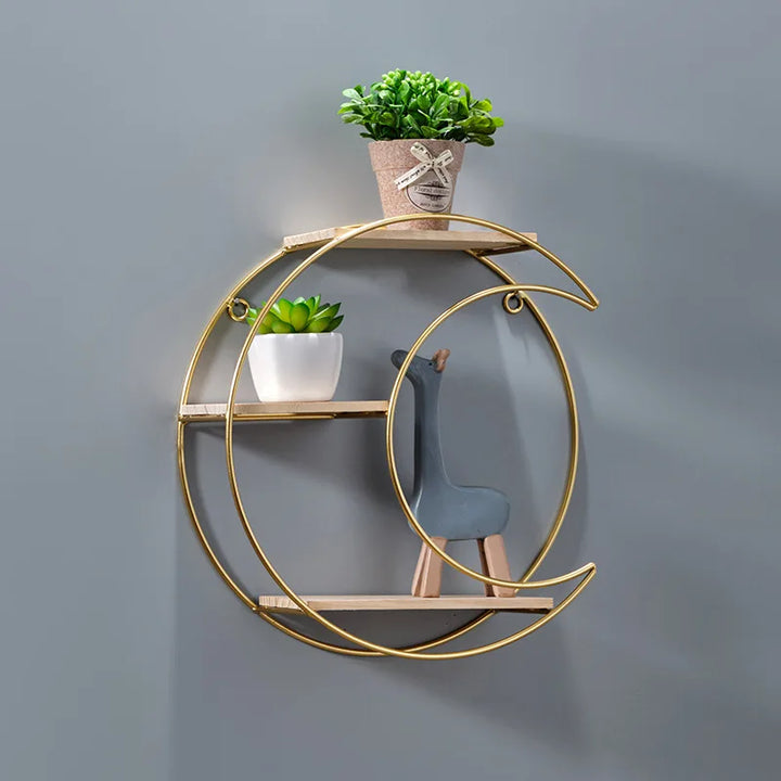 Lisslune | NordicWave Double Circle Wall Shelf – Scandinavian Floating Shelf for Home Décor & Storage
