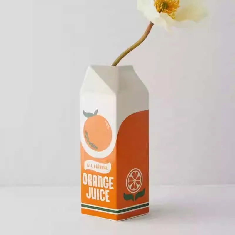 Lisslune | PlayfulBlooms - Orange Juice Cardboard-inspired Vase