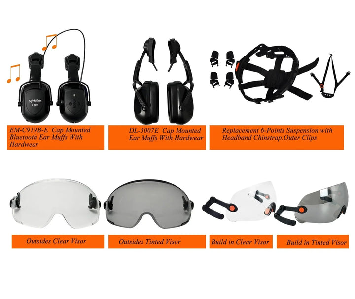 Lisslune | CE ABS Safety Helmet with Goggles & Visor – SafeGuard