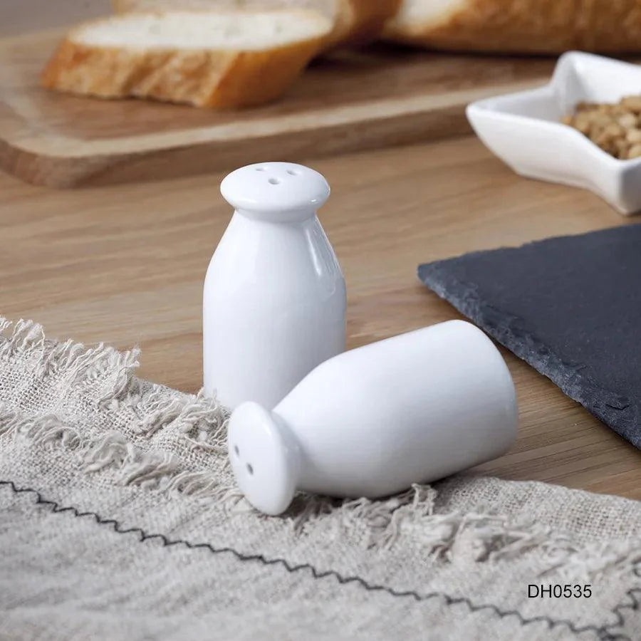 Lisslune | Ceramic Salt and Pepper Shaker Set with Bamboo Tray in Country Style