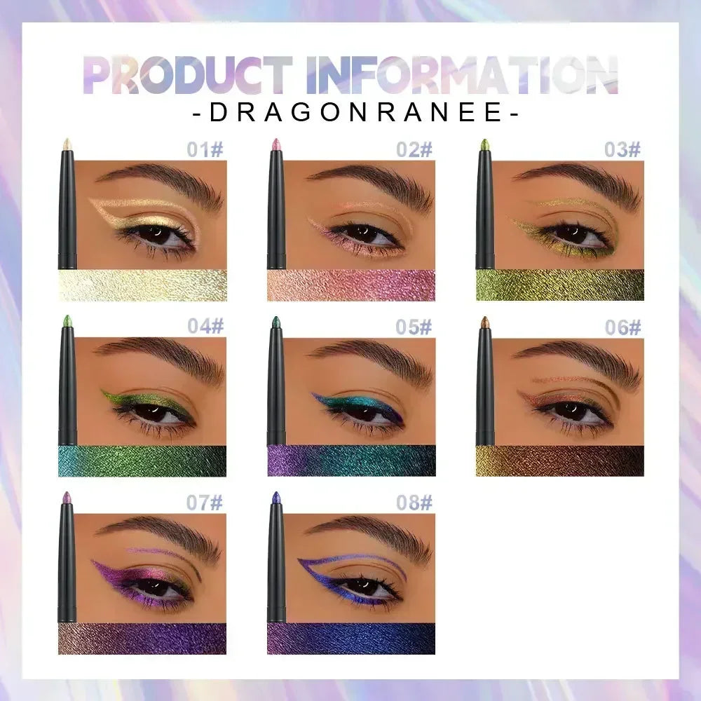Rynx | Glitter Aurora Eyeliner Pencil Multi Chrome Eyeliner Long-lasting shiny metallic eyeshadow Lying silk caterpillar Green Purple Makeup pigment